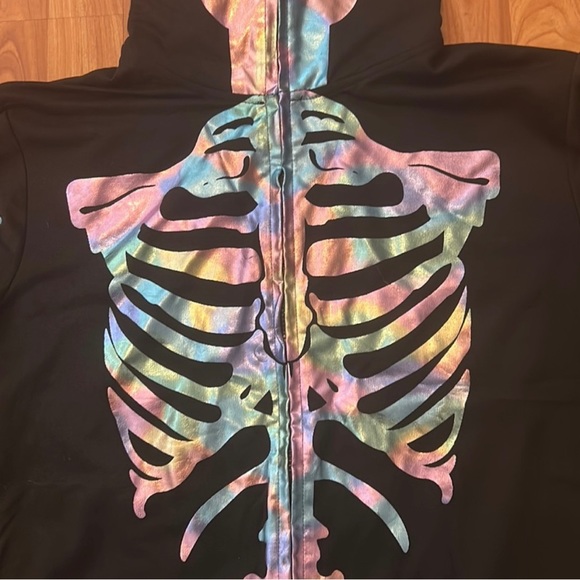 Iridescent Holographic Skeleton Costume M NWT - Picture 6 of 12